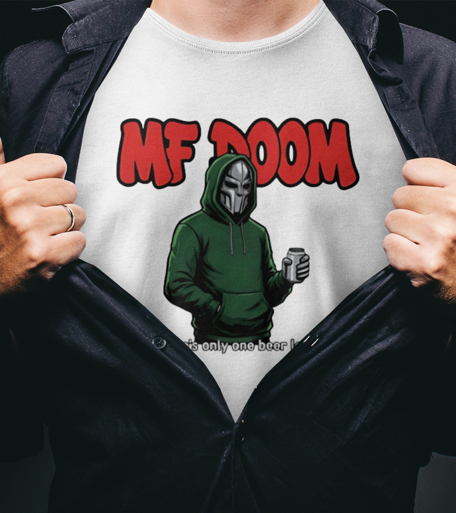 MF DOOM There's Only One Beer Left Masked Rapper With Can T-Shirt