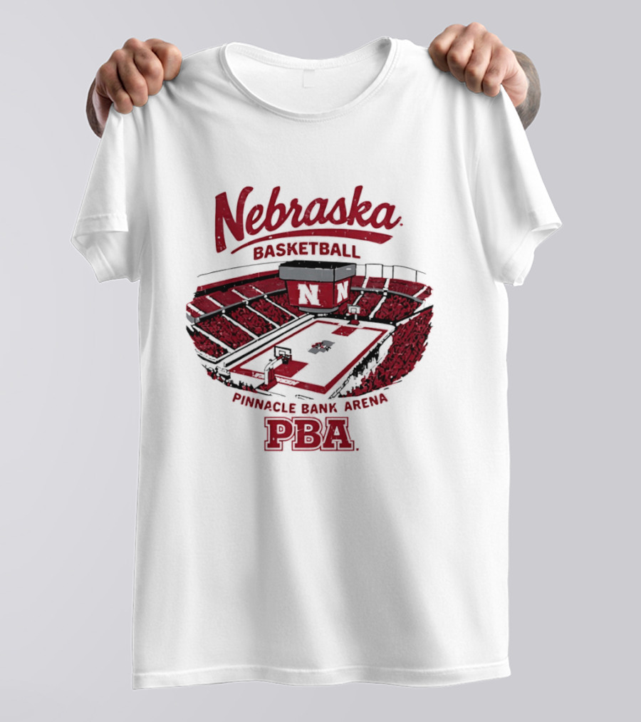 Nebraska Basketball Pinnacle Bank Arena PBA Cornhuskers T-Shirt