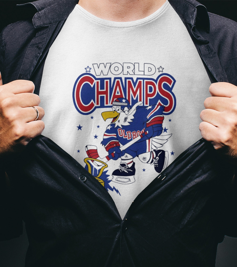World Champs Old Boy Eagle Hockey Victory T-Shirt