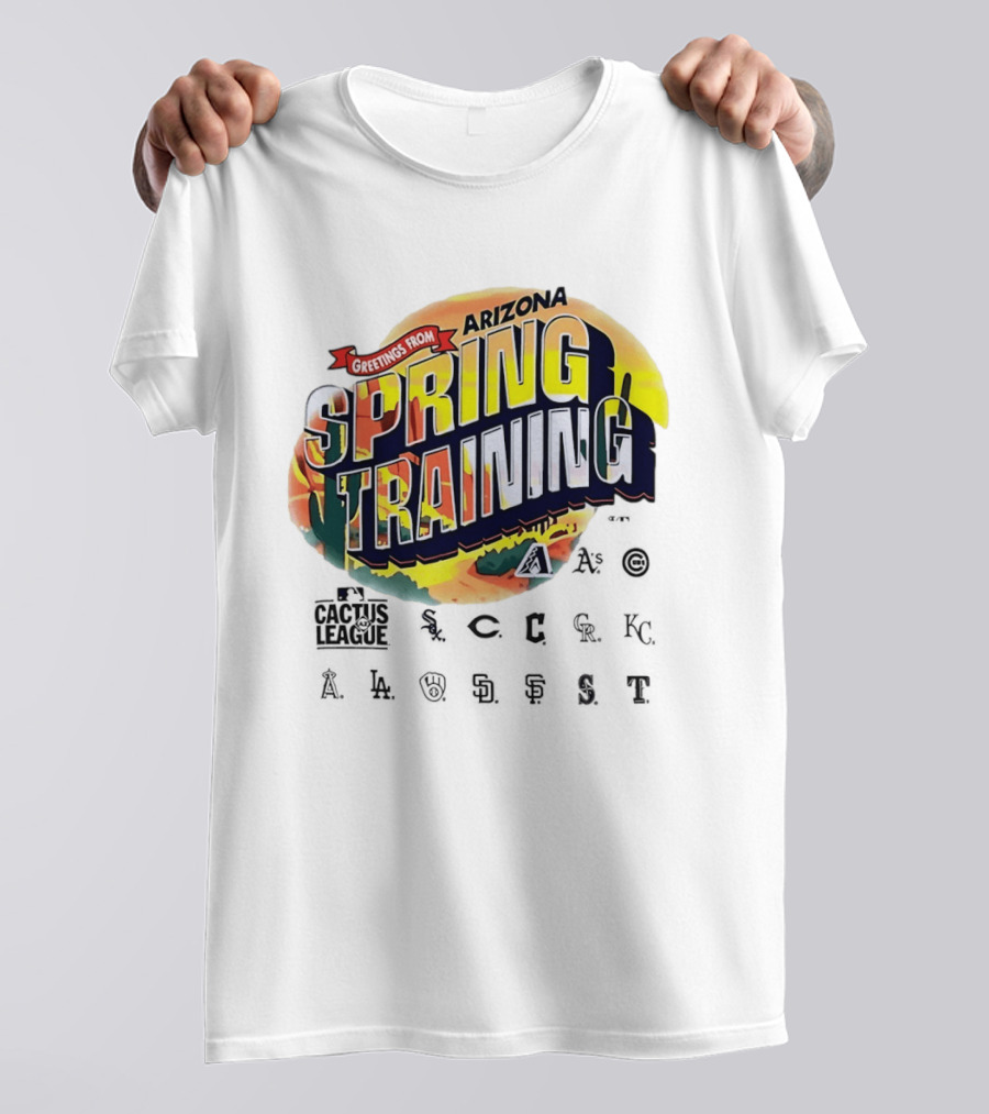 Greetings From Arizona Spring Training With Cactus And Baseball T-Shirt