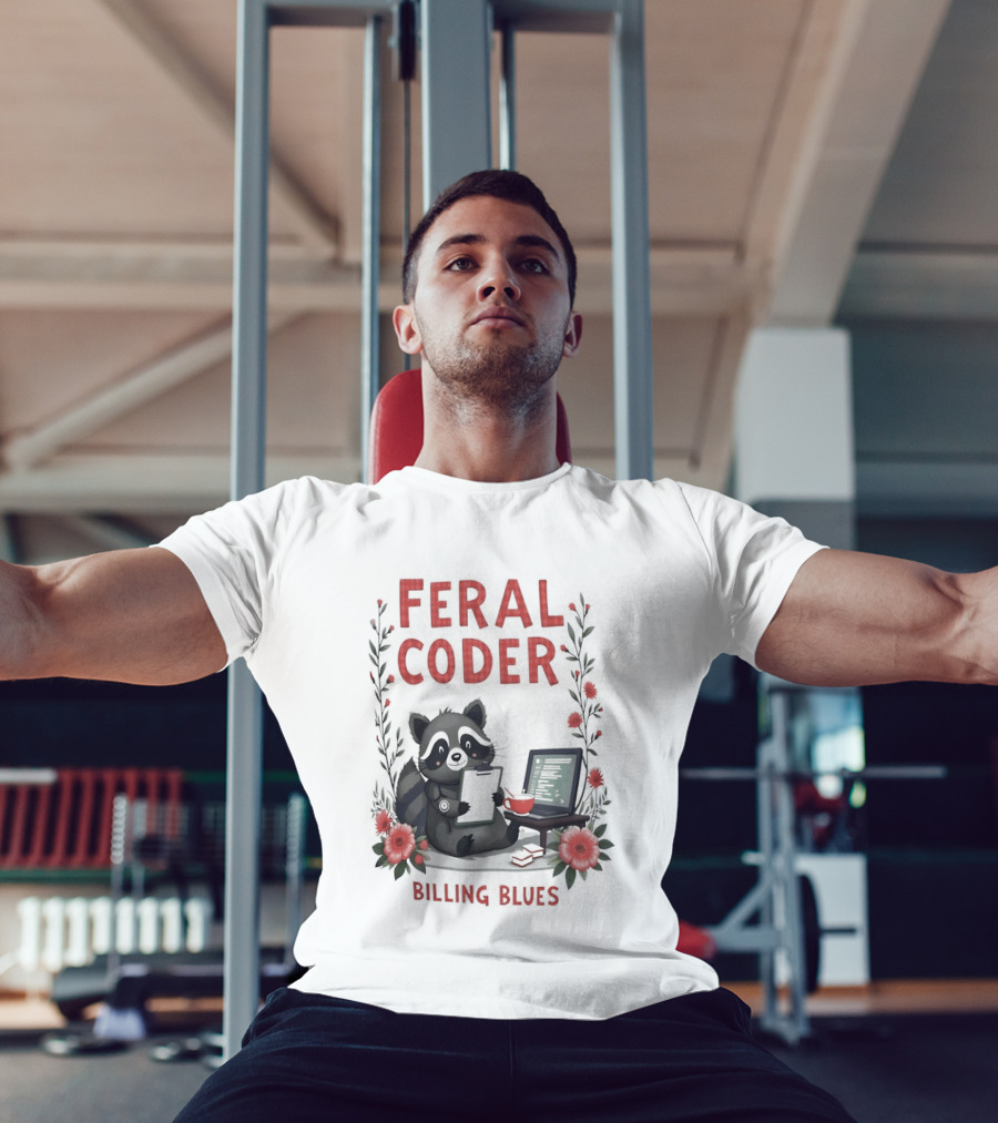 Feral Coder Raccoon Billing Blues T-Shirt