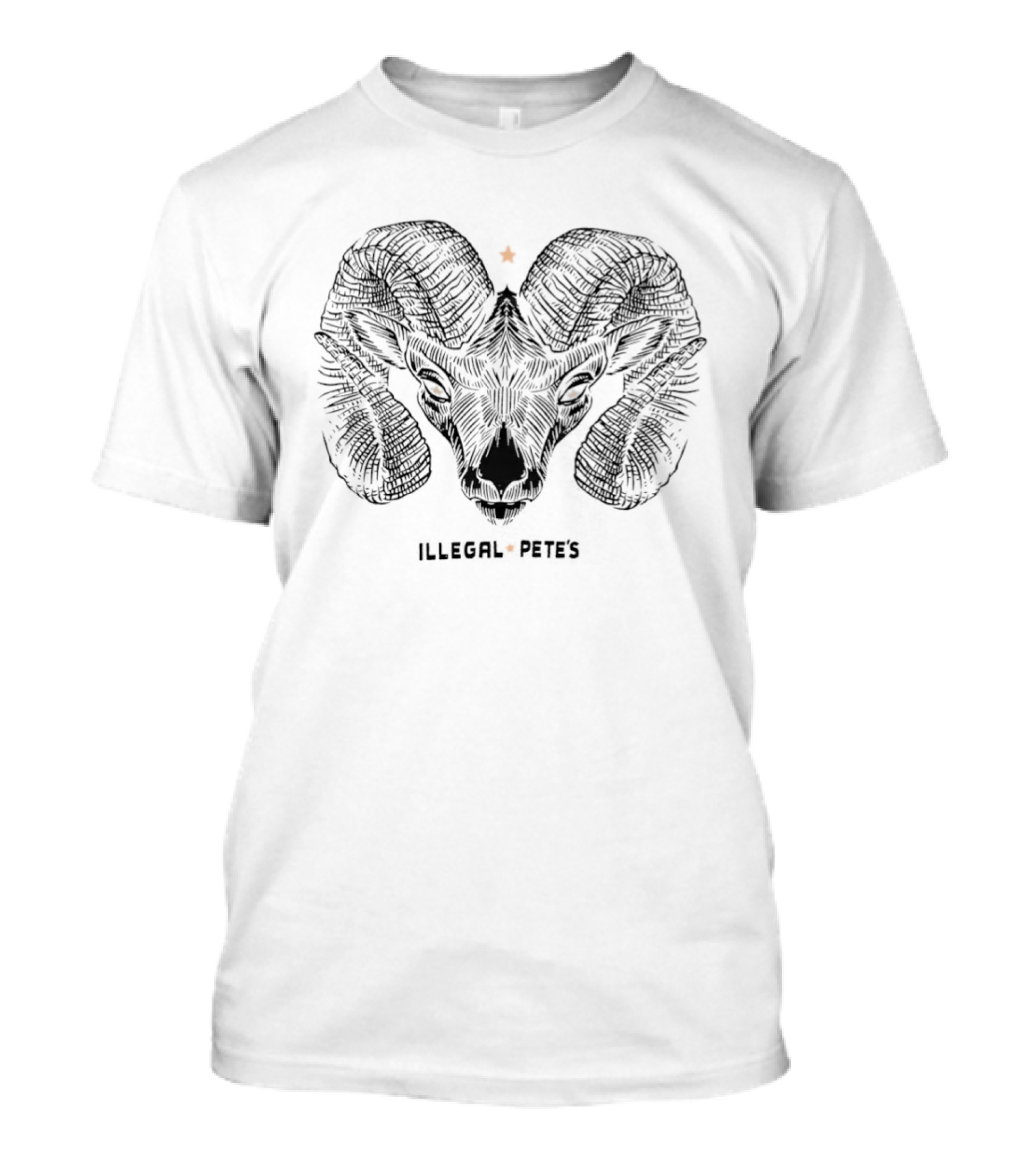 Illegal Pete's Ram Illustration With Star T-Shirt