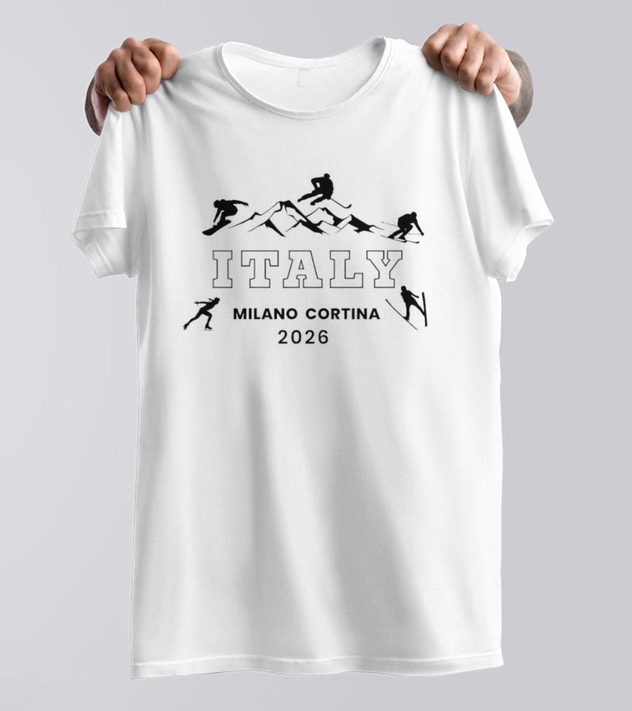 Italy Milano Cortina 2026 Winter Sports Skiing Snowboarding T-Shirt