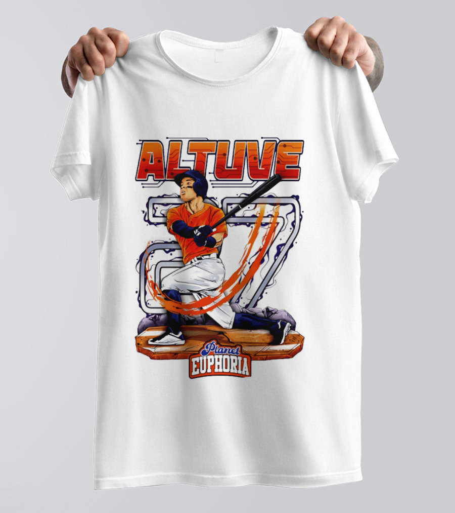 Altuve 27 Planet Euphoria Houston Astros Hand Drawn T-Shirt