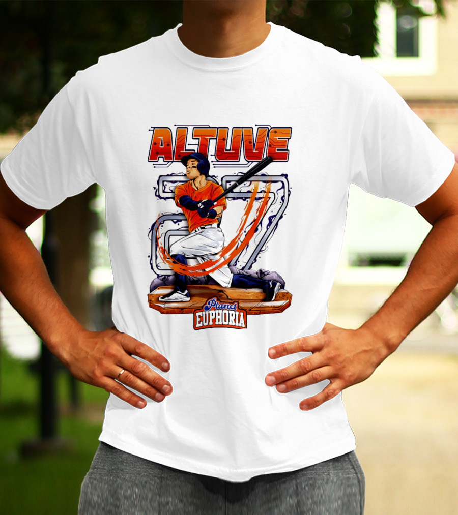 Altuve 27 Planet Euphoria Houston Astros Hand Drawn T-Shirt