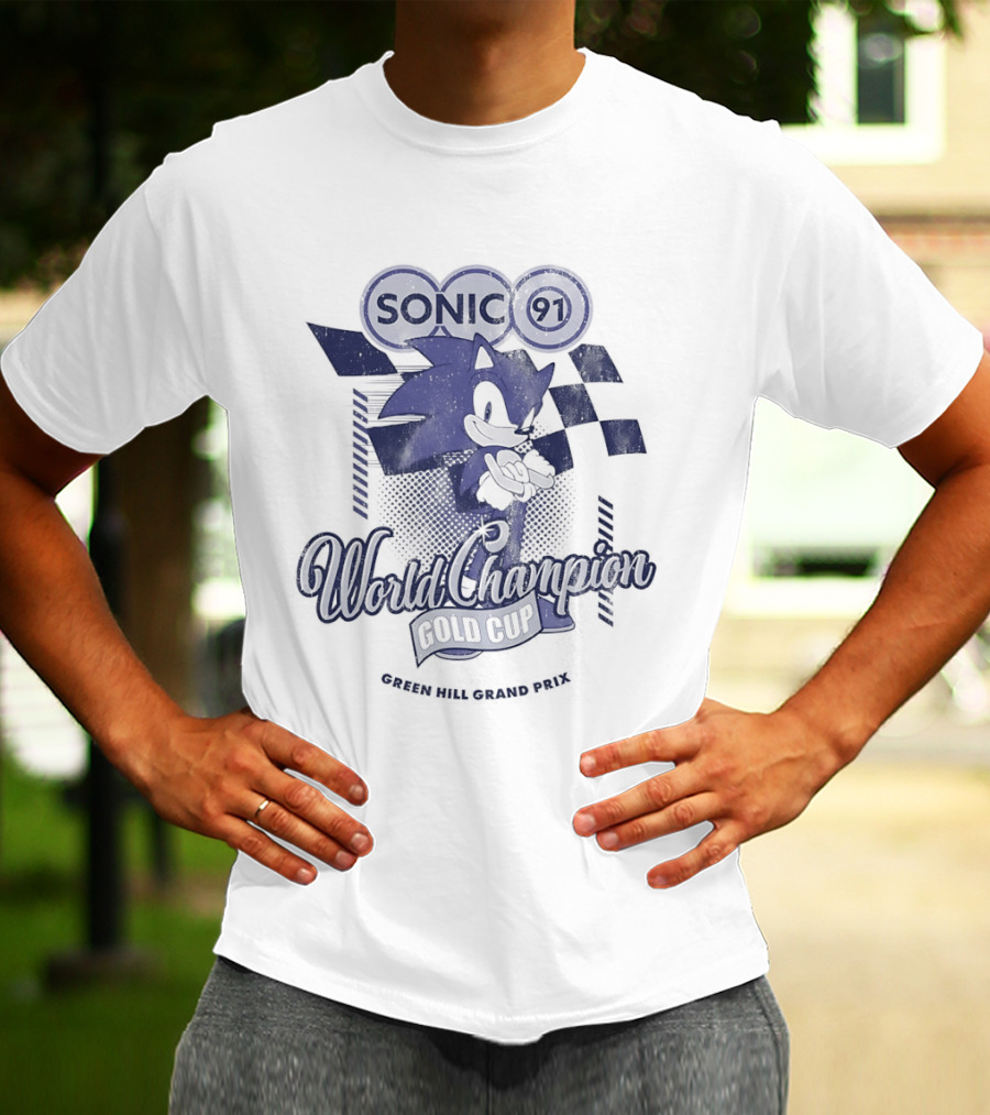 SONIC World Champion Gold Cup Green Hill Grand Prix T-Shirt