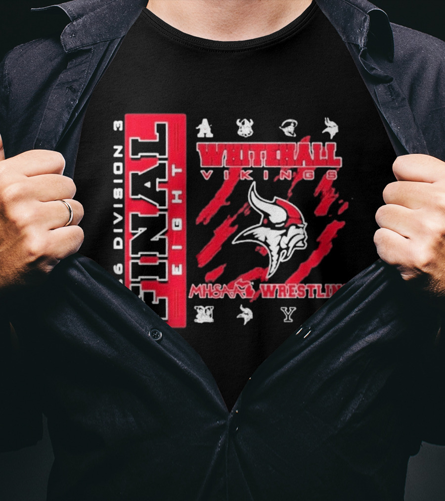 2026 Division 3 Final Eight Whitehall Vikings MHSAA Wrestling T-Shirt