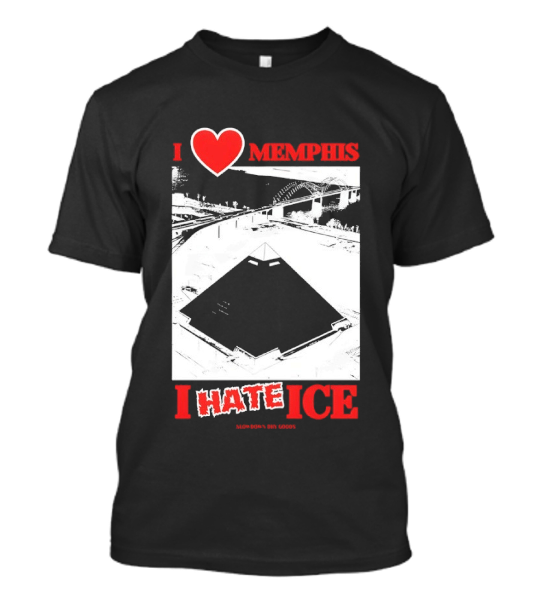 I Love Memphis I Hate Ice Slowdown Dry Goods Pyramid T-Shirt