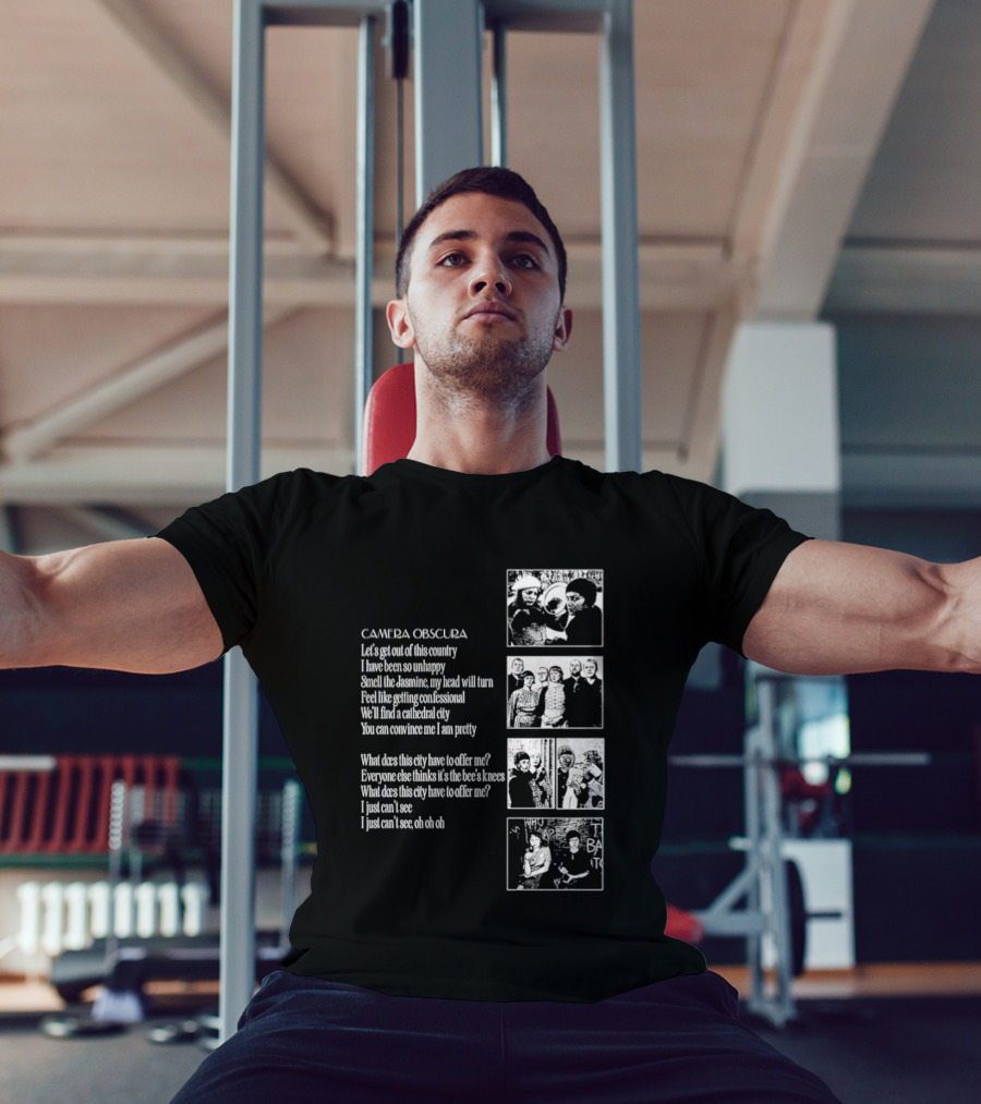 Camera Obscura Let's Get Out Of This Country Song Lyrics And Photos T-Shirt