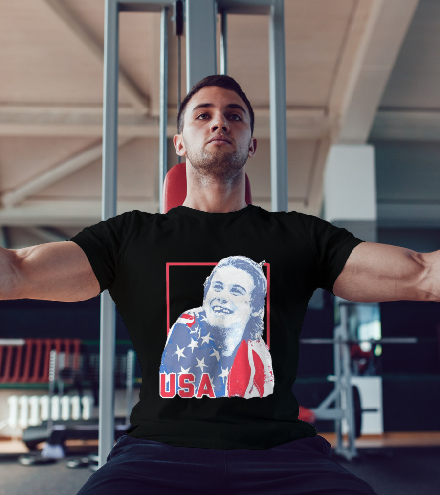 Jack Hughes USA Flag 2026 Hockey T-Shirt