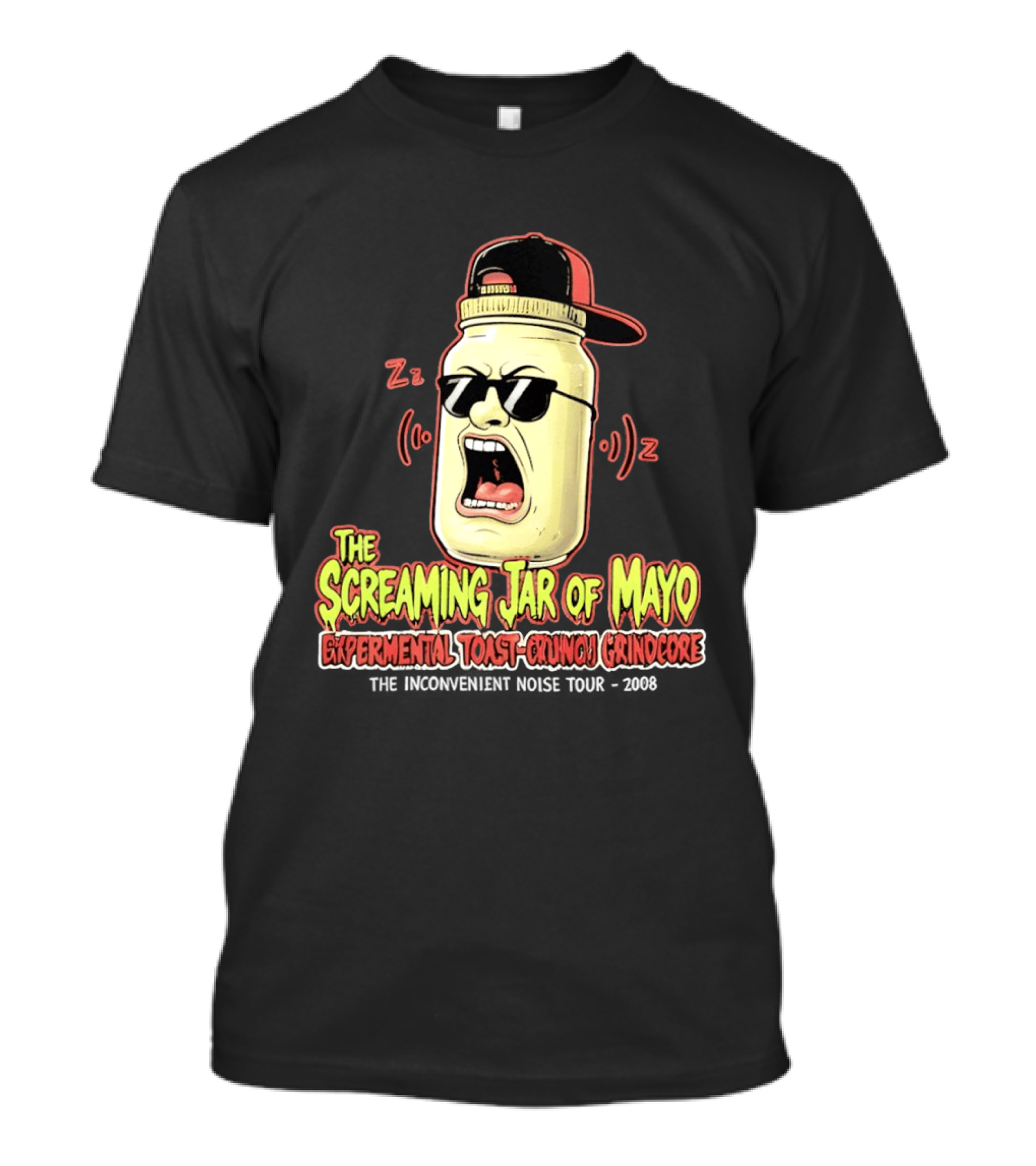 The Screaming Jar Of Mayo Experimental Toast Crunch Grindcore The Inconvenient Noise Tour 2008 T-Shirt