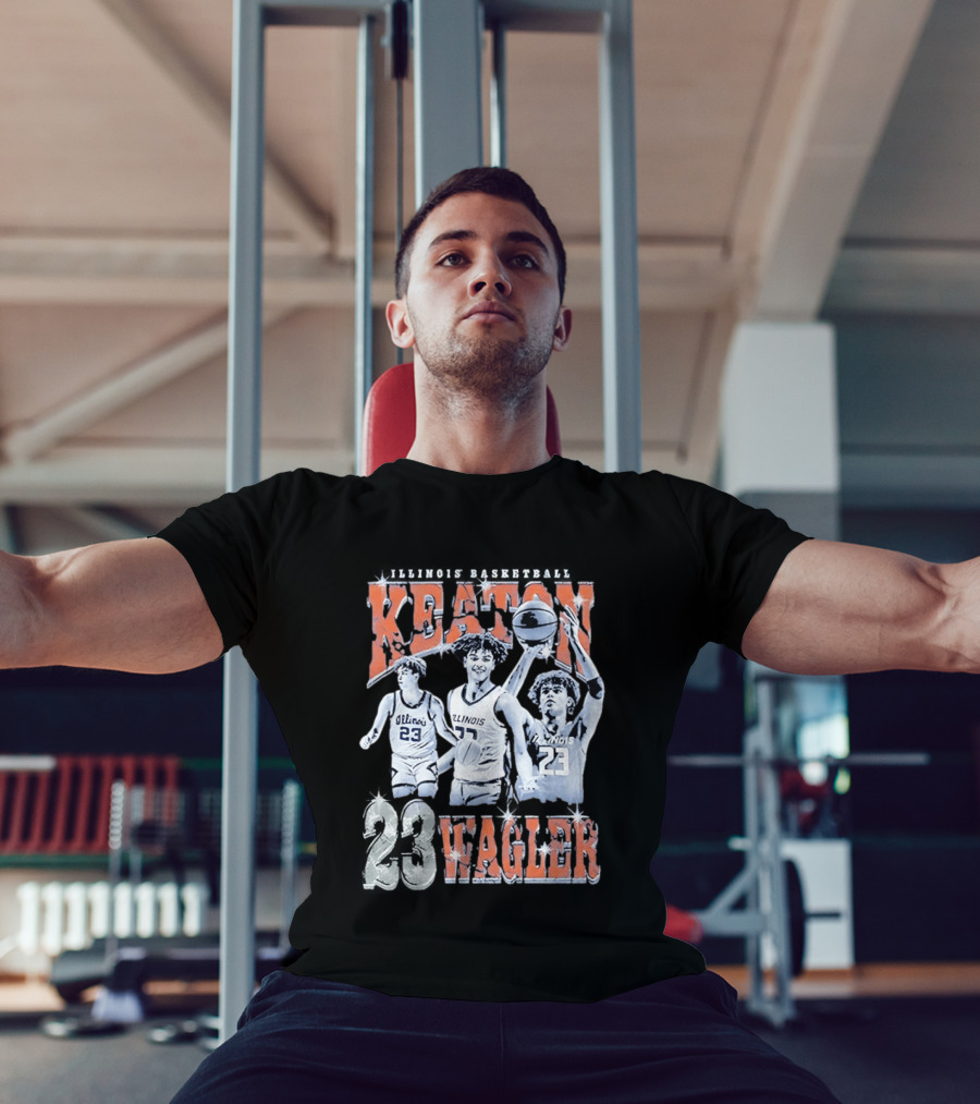 Keaton Wagler 23 Illinois Basketball Team Player Action Scenes T-Shirt