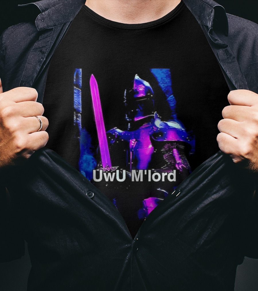 UwU M'lord Knight With Pink Sword And Armor Fantasy T-Shirt