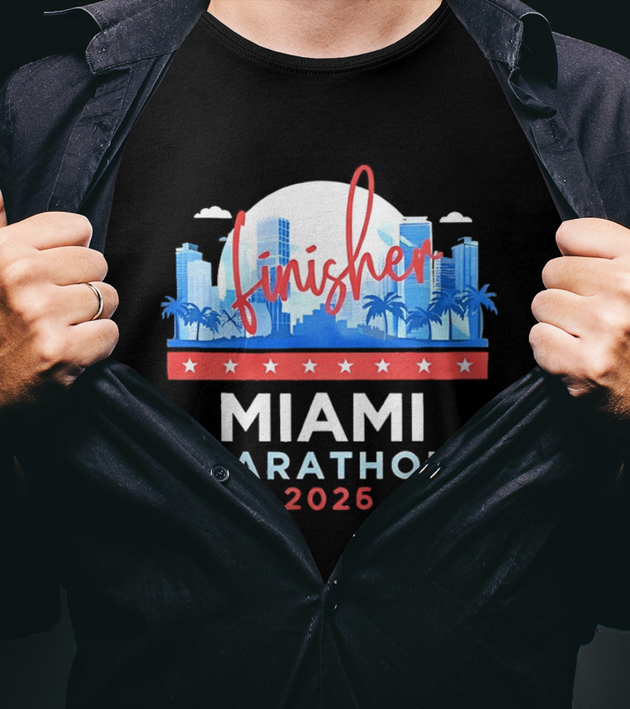 Finisher Miami Marathon 2026 City Skyline Florida T-Shirt