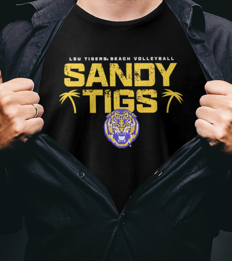 LSU Tigers Beach Volleyball Sandy Tigs T-Shirt