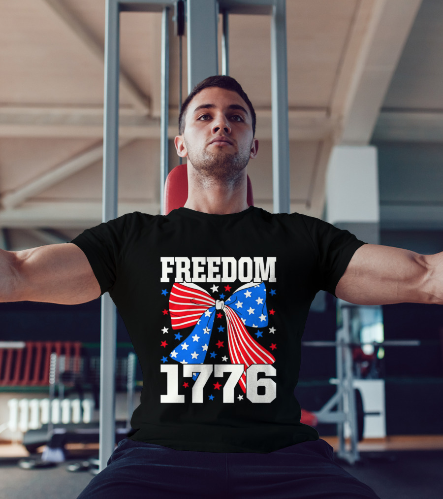 Freedom 1776 Patriotic Bow American Stars And Stripes T-Shirt