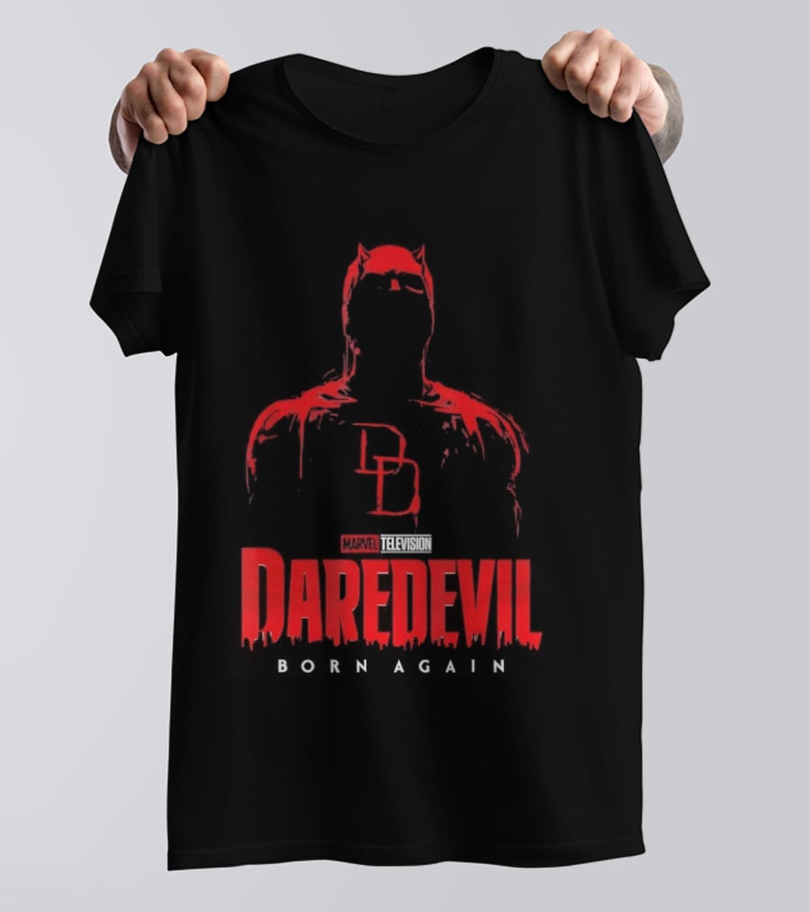 Marvel Daredevil Born Again DD Silhouette Red T-Shirt