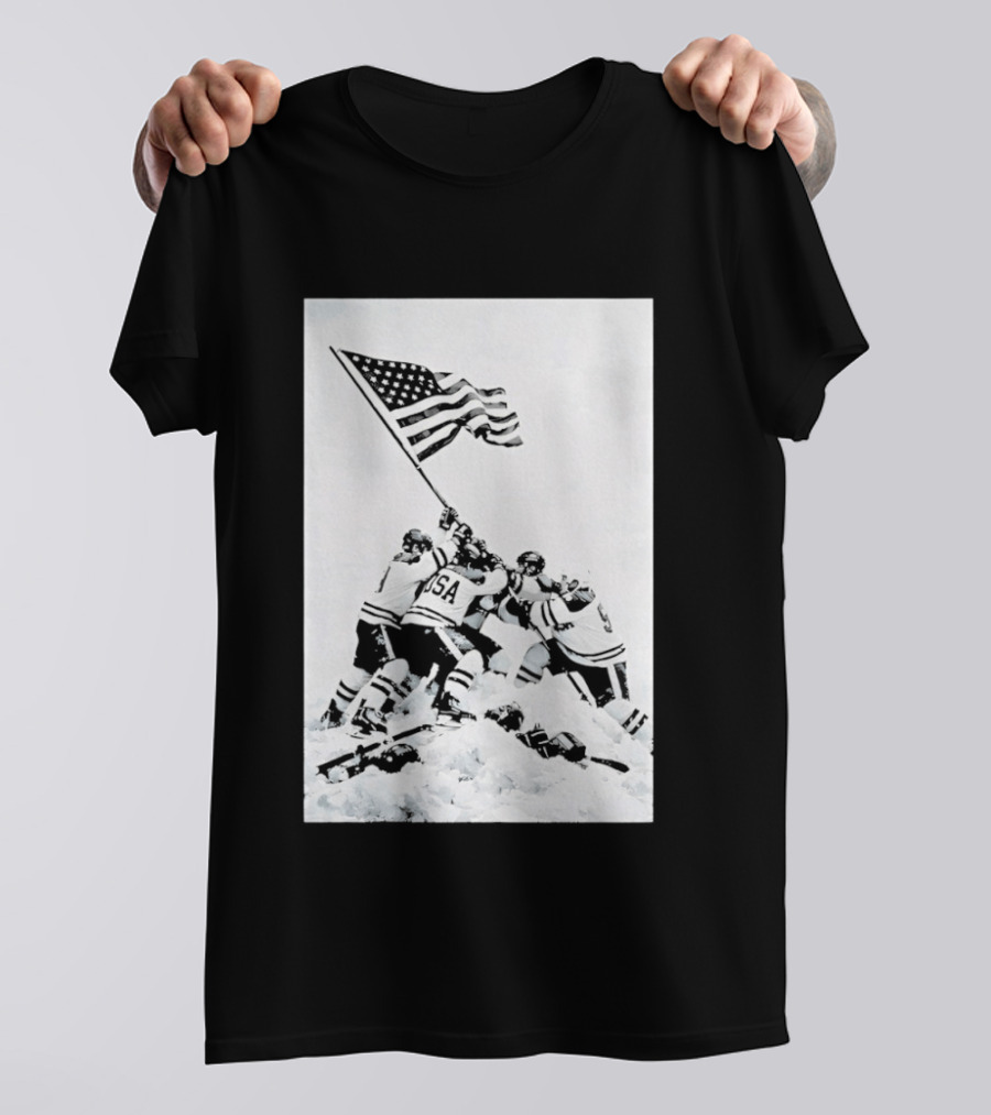 USA Hockey Celebration American Flag Olympic Milano Cortina 2026 T-Shirt