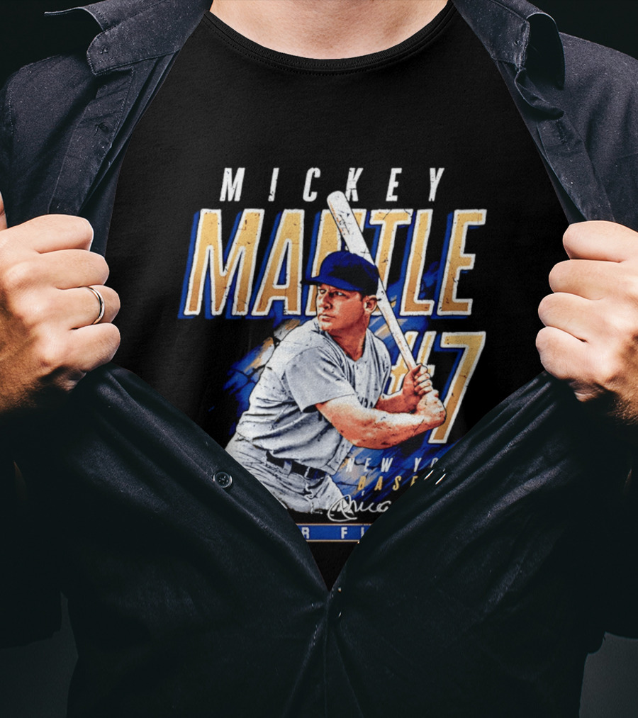 Mickey Mantle 7 New York Baseball Center Fielder T-Shirt