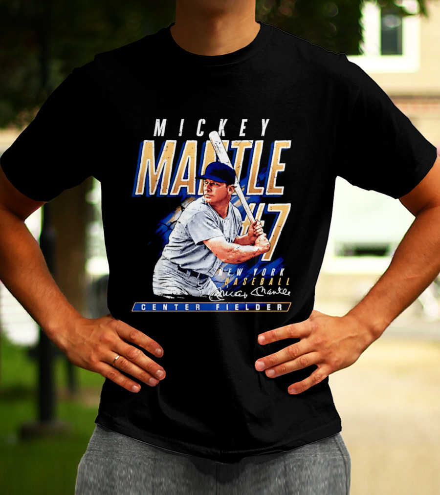 Mickey Mantle 7 New York Baseball Center Fielder T-Shirt