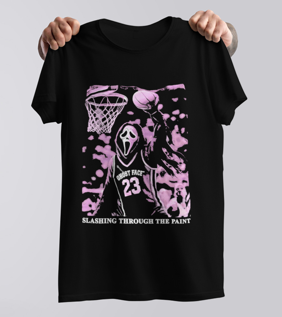 Ghost Face 23 Dunking Basketball Slashing Through The Paint T-Shirt