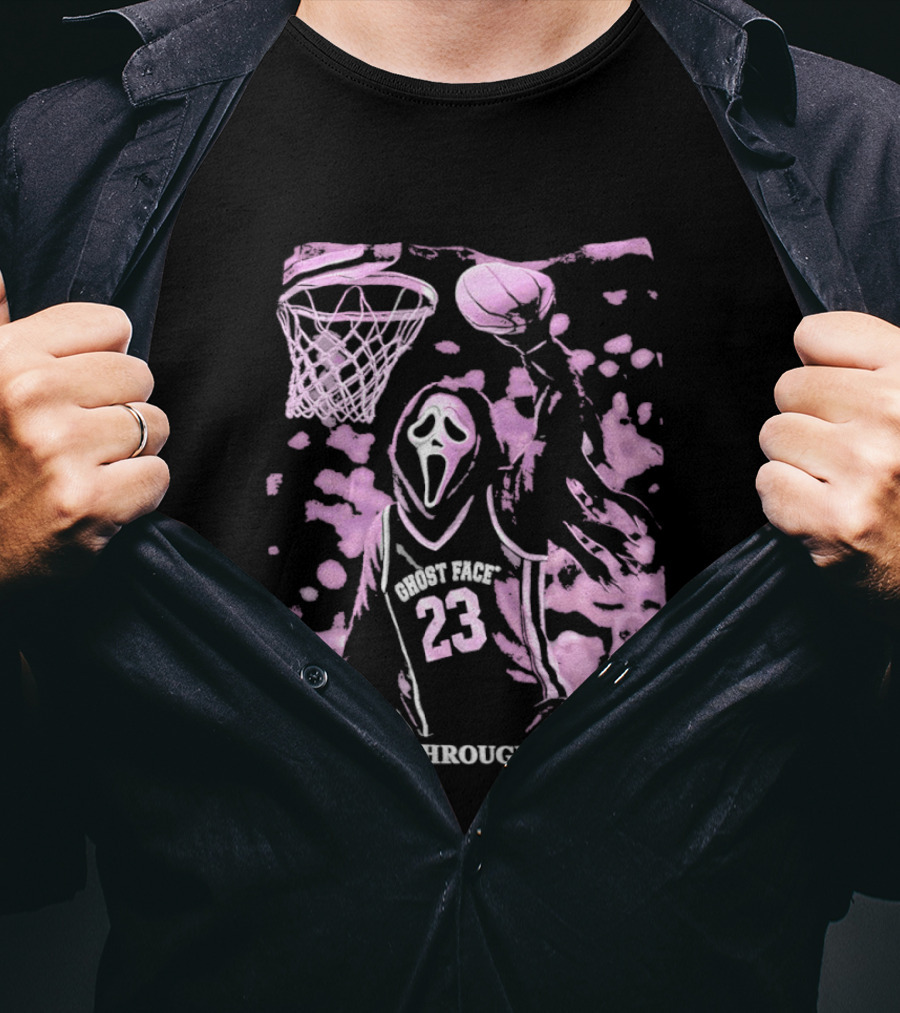 Ghost Face 23 Dunking Basketball Slashing Through The Paint T-Shirt