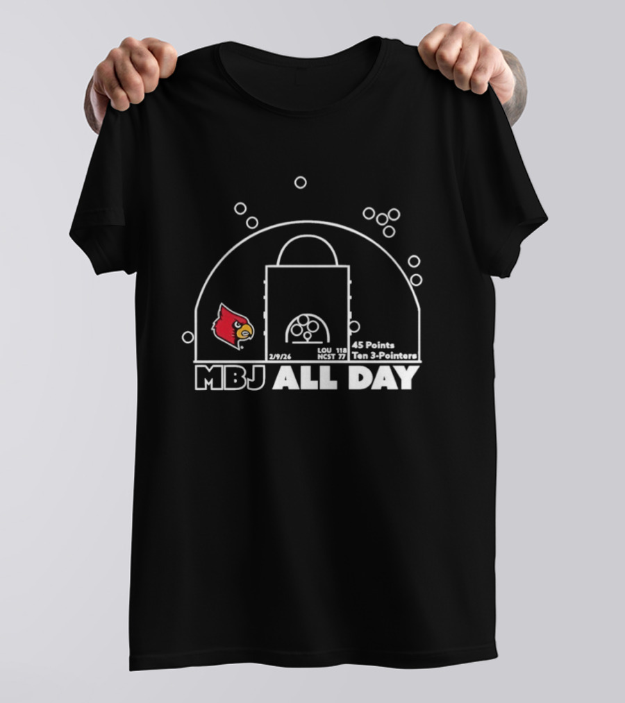Louisville Cardinals MBJ All Day Basketball 45 Points 2026 Reclassified T-Shirt