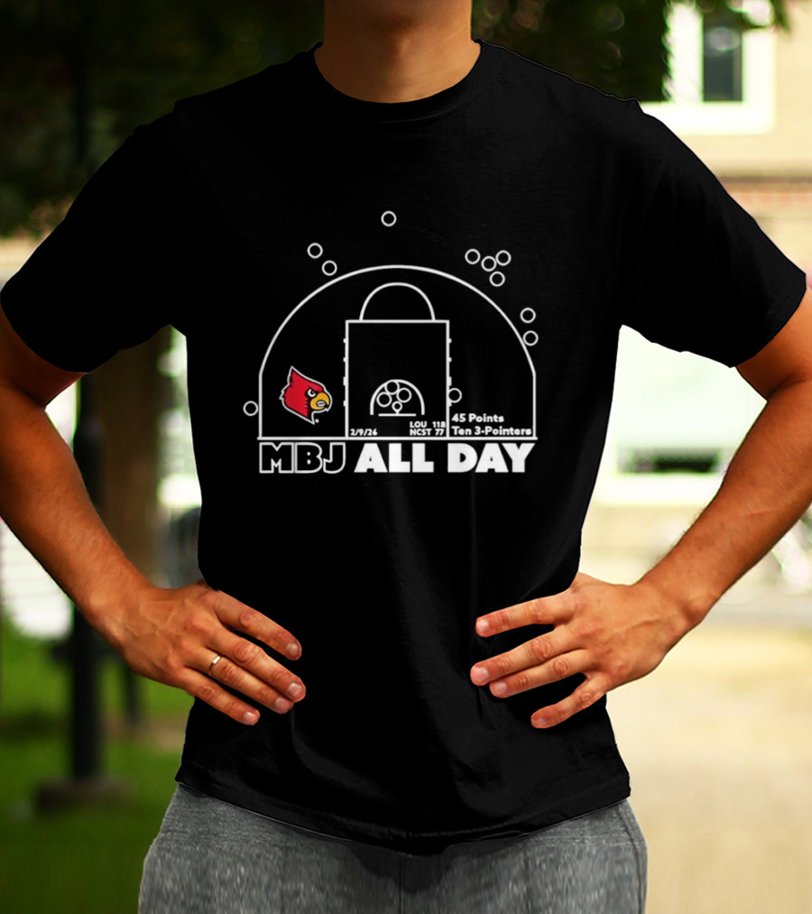 Louisville Cardinals MBJ All Day Basketball 45 Points 2026 Reclassified T-Shirt