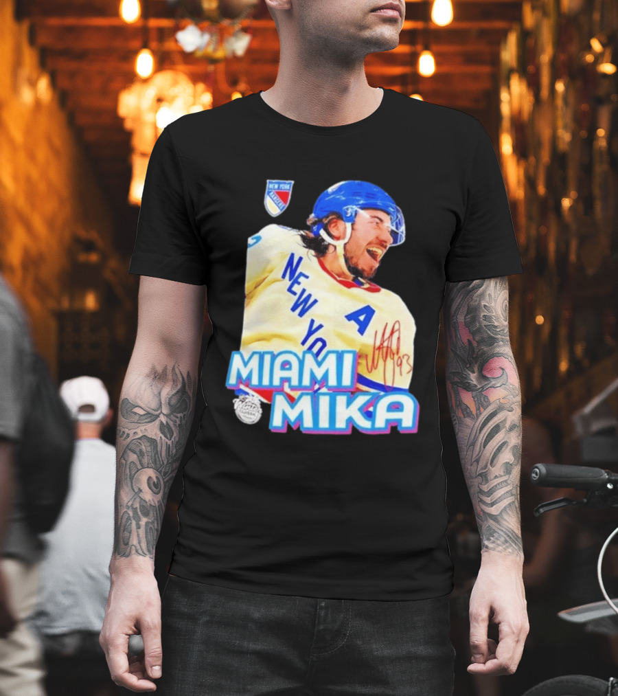 New York Rangers Mika Zibanejad Miami Mika 93 T-Shirt
