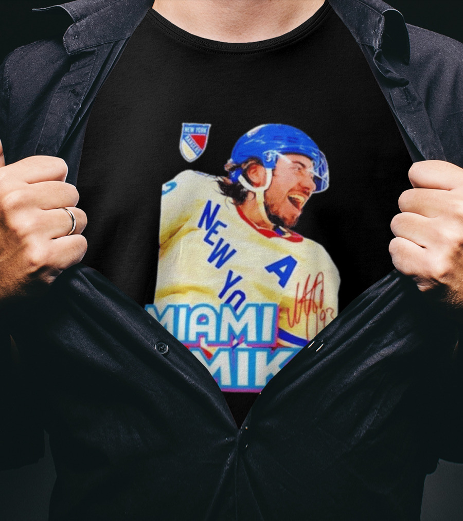 New York Rangers Mika Zibanejad Miami Mika 93 T-Shirt