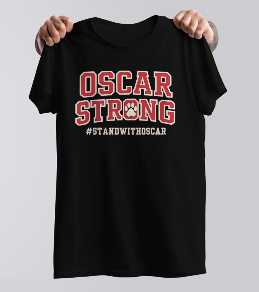 Oscar Strong Paw Print Stand With Oscar T-Shirt