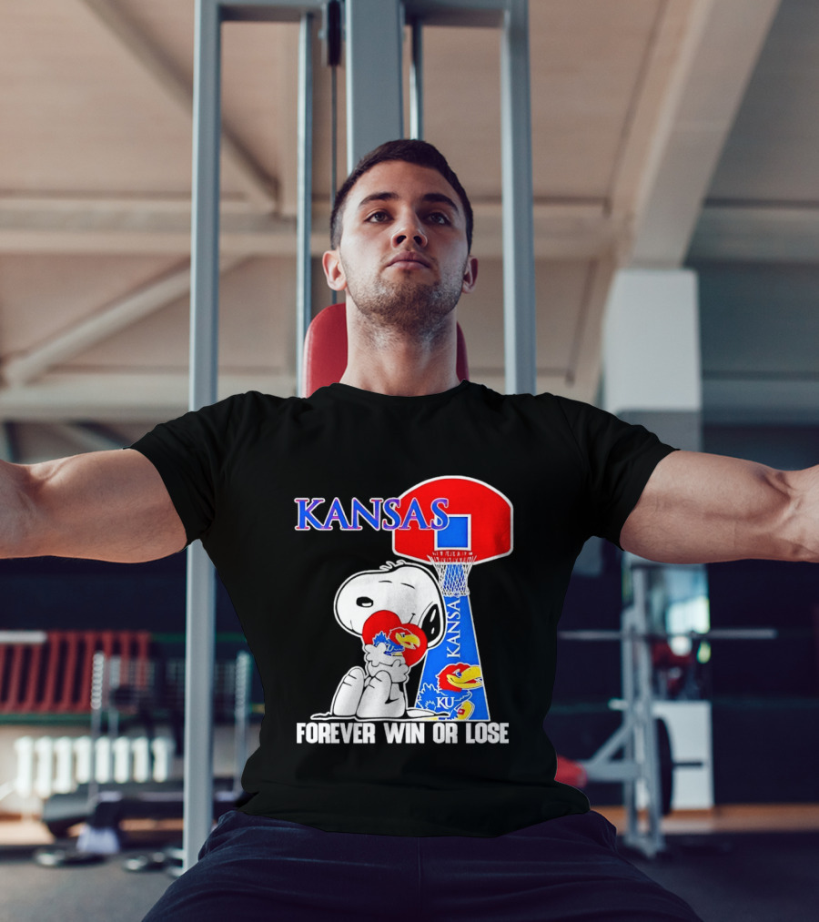 Kansas Jayhawks Basketball Snoopy Forever Win Or Lose T-Shirt