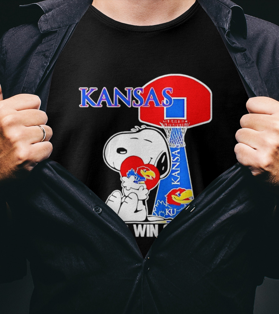 Kansas Jayhawks Basketball Snoopy Forever Win Or Lose T-Shirt