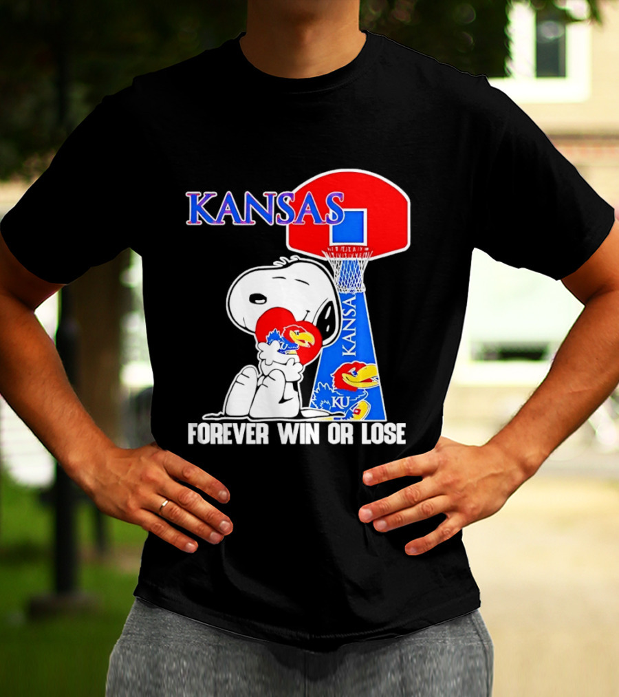 Kansas Jayhawks Basketball Snoopy Forever Win Or Lose T-Shirt