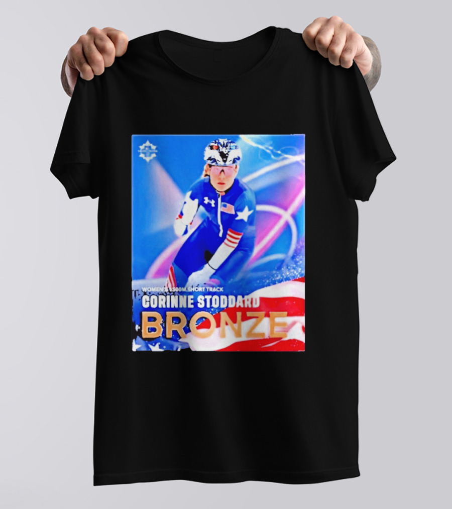 Womens 1500m Short Track Corinne Stoddard Bronze Milan Cortina 2026 T-Shirt