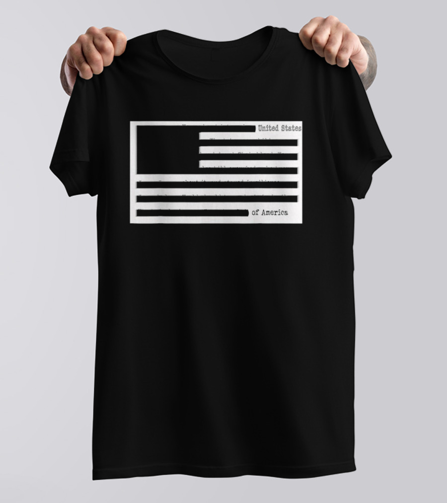 Censored American Documents Flag United States USA T-Shirt