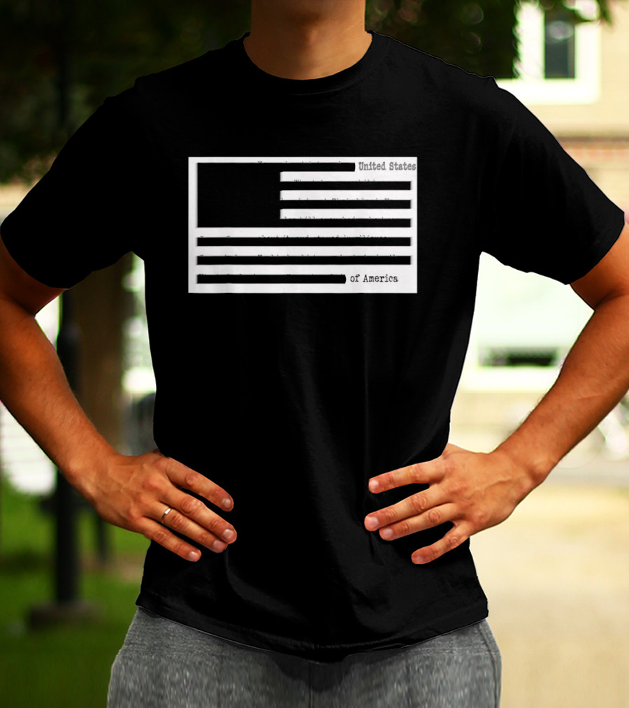 Censored American Documents Flag United States USA T-Shirt