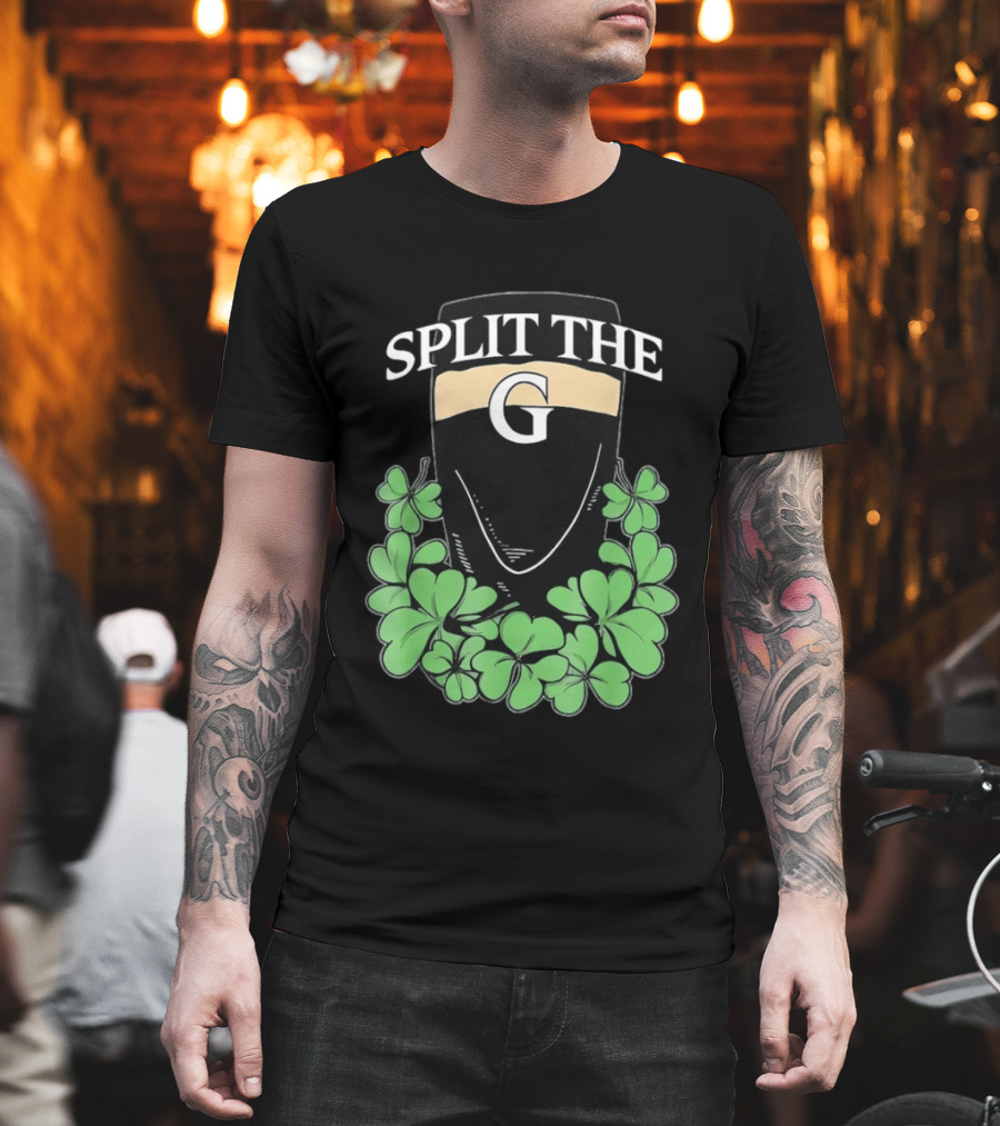 Split The G Shamrock Clover St. Patrick's Day Pint T-Shirt