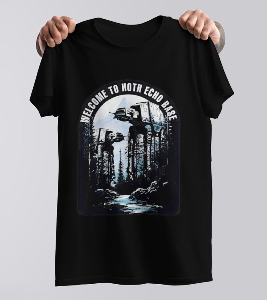 Welcome To Hoth Echo Base AT AT Walkers Forest Scene T-Shirt