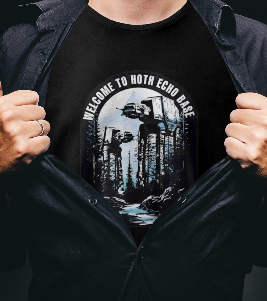 Welcome To Hoth Echo Base AT AT Walkers Forest Scene T-Shirt