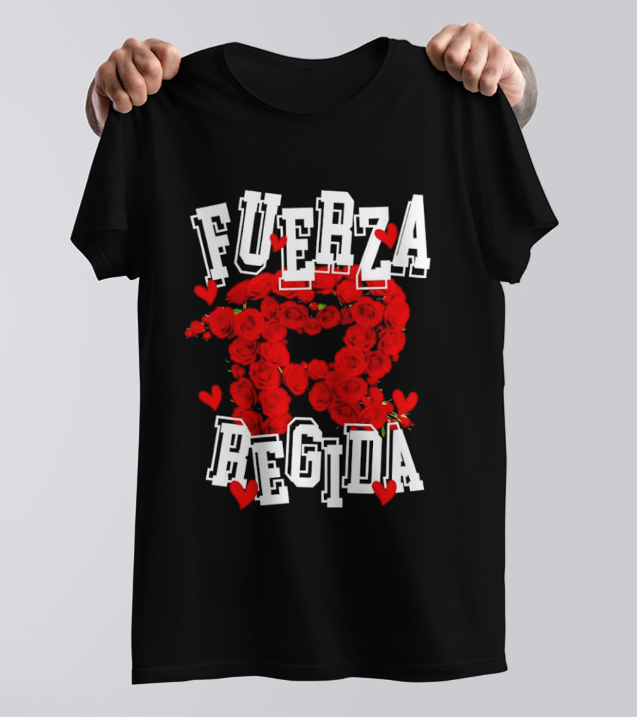 Fuerza Regida Red Rose Hearts T-Shirt