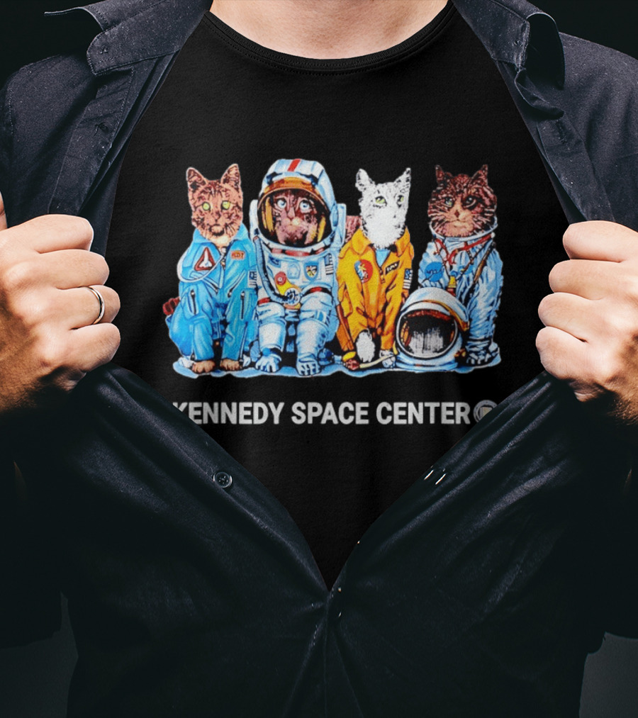 Kennedy Space Center Cats In Astronaut Suits T-Shirt