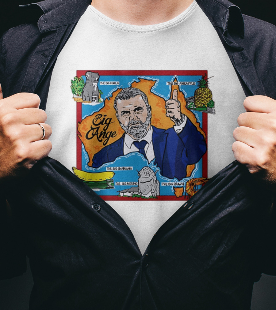 Big Ange Postecoglou Australia Landmarks Big Koala Big Pineapple Big Banana Big Merino Big Prawn T-Shirt