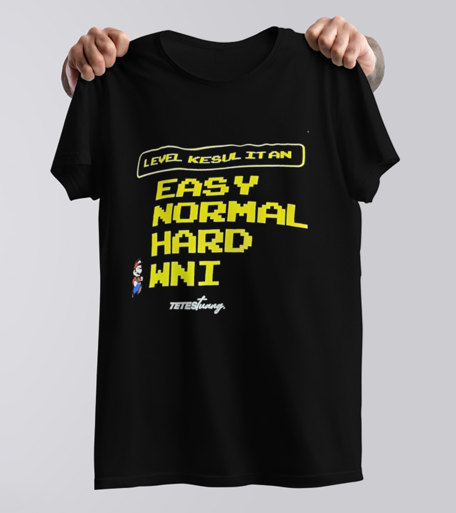 Level Kesul It An Easy Normal Hard WNI Mario Fan T-Shirt