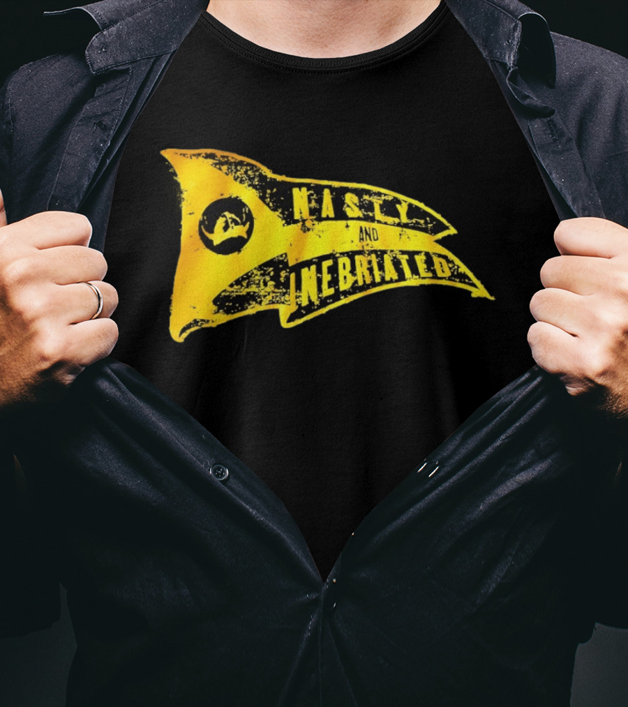 Nasty And Inebriated Pirate Flag Banner T-Shirt