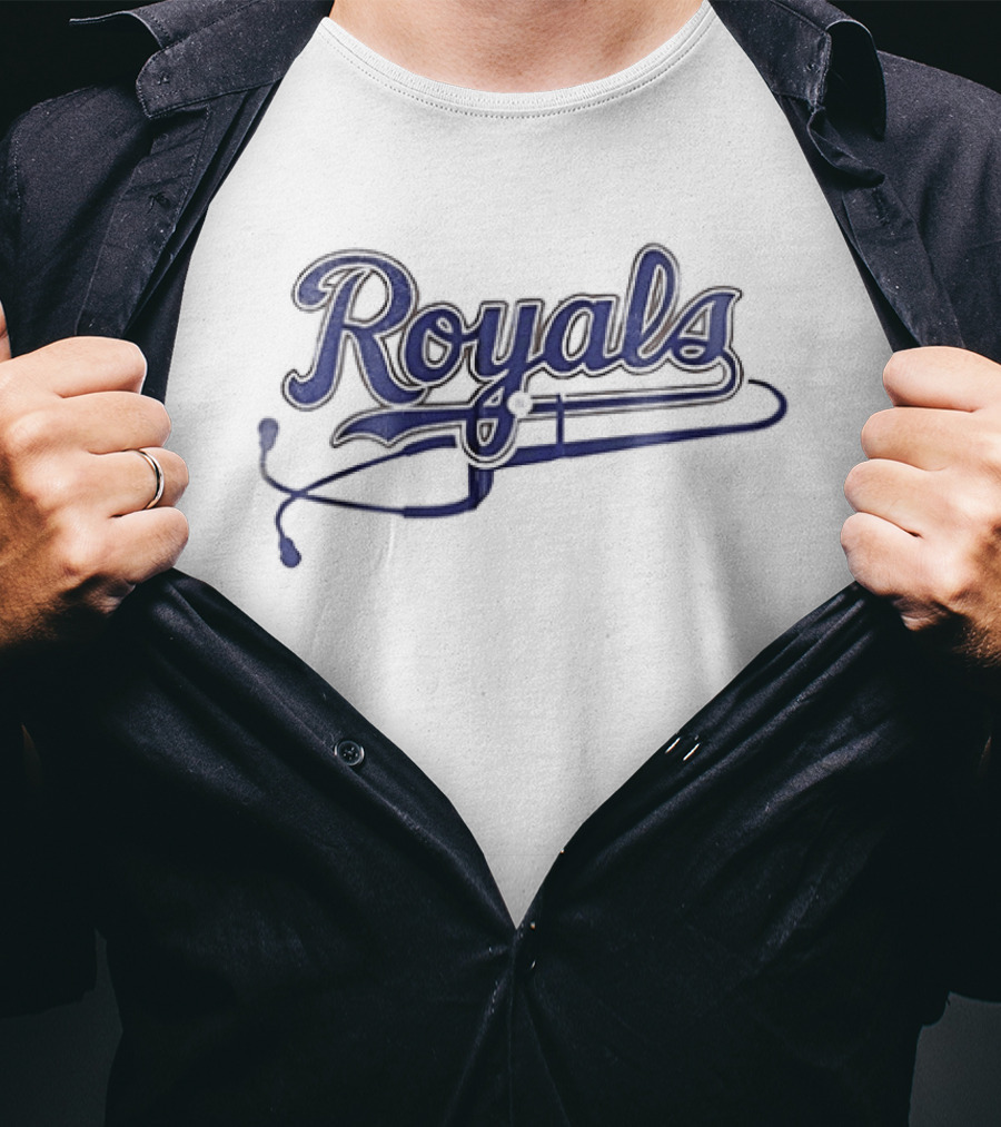 Kansas City Royals Healthcare Appreciation Heartbeat Royals Script T-Shirt