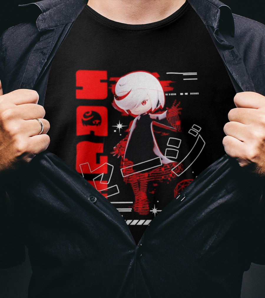 Sage Frontiers Character Illustration With Bold Red T-Shirt