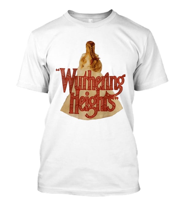 Wuthering Heights Red Text Victorian Woman Braided Hair T-Shirt