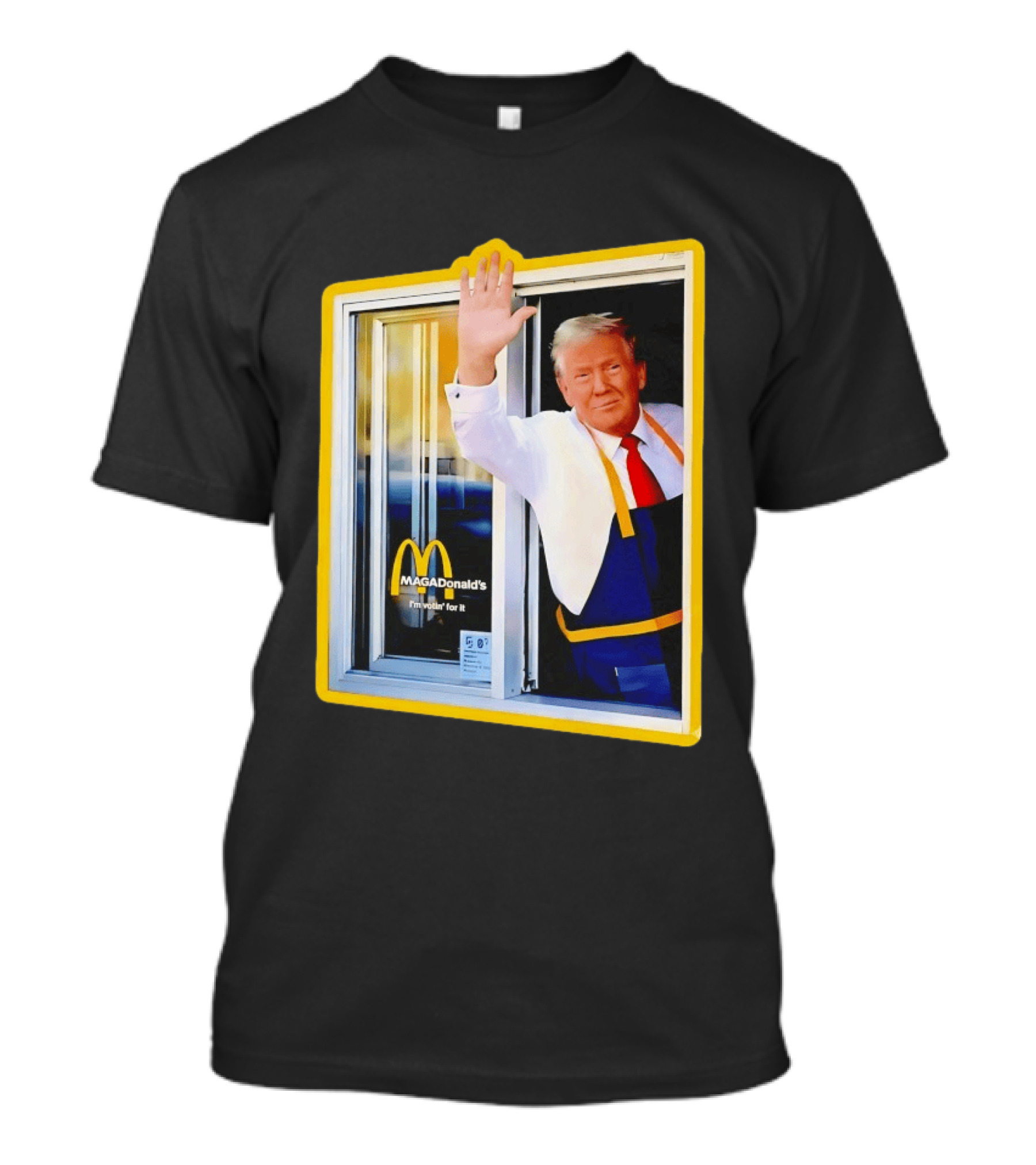 MAGA Donald's I'm Votin' For It Drive Thru Window Mockup T-Shirt