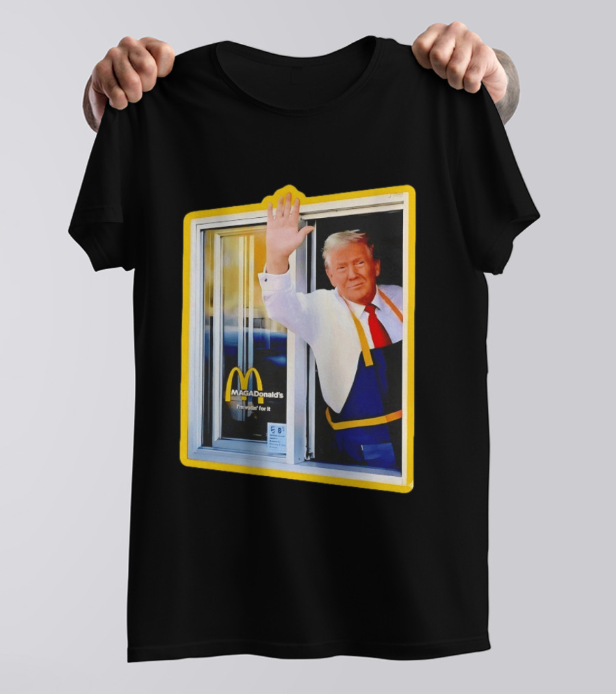 MAGA Donald's I'm Votin' For It Drive Thru Window Mockup T-Shirt